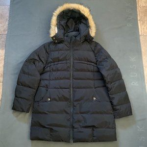 Epsion Womens Long Black Puffer Style Winter Jacket Coat Size XXL